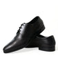 Dolce & Gabbana Black Leather Lace Up Formal Derby Dress Shoes