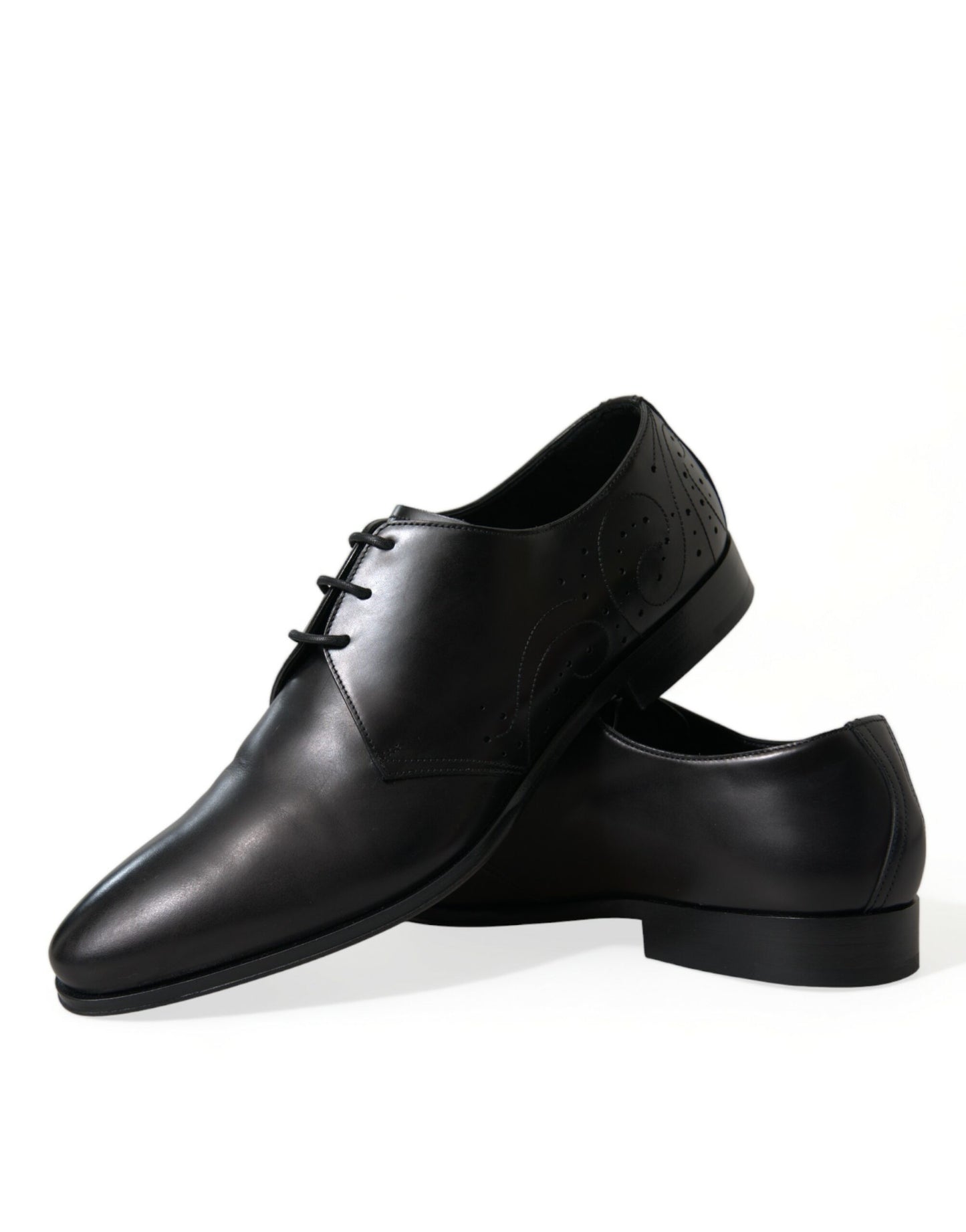 Dolce & Gabbana Black Leather Lace Up Formal Derby Dress Shoes