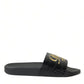 Dolce & Gabbana Black Luxury Hotel Beachwear Sandals Shoes