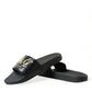 Dolce & Gabbana Black Luxury Hotel Beachwear Sandals Shoes