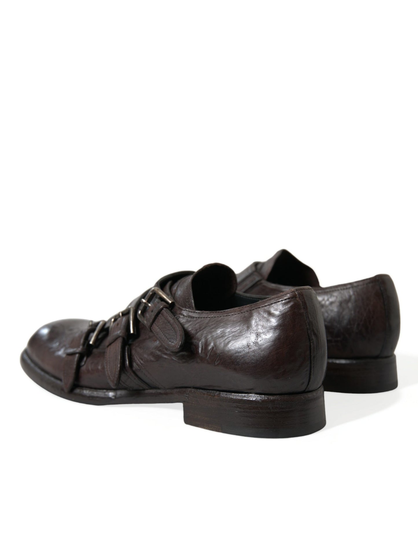 Dolce & Gabbana Brown Leather Strap Formal Dress Shoes