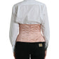 Dolce & Gabbana Pink Silk Stretch Belt Waist Strap Corset Top