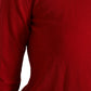 Dolce & Gabbana Red Wool Knitted Crew Neck Pullover Sweater