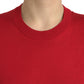 Dolce & Gabbana Red Silk Crew Neck Short Sleeves T-shirt Top