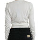 Dolce & Gabbana White Floral Silk Crew Neck Pullover Sweater