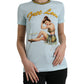 Dolce & Gabbana Light Blue Cotton Free Love Crew Neck T-shirt