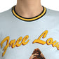 Dolce & Gabbana Light Blue Cotton Free Love Crew Neck T-shirt