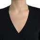 Dolce & Gabbana Black V-neck Cropped Tie Sweater