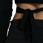 Dolce & Gabbana Black V-neck Cropped Tie Sweater