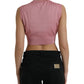 Dolce & Gabbana Pink Silk Cropped Sleeveless Tank Top