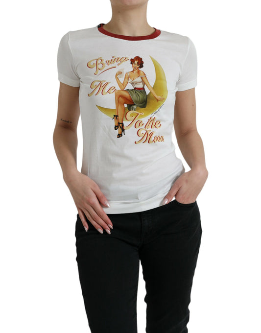 Dolce & Gabbana White Bring Me To The Moon T-shirt