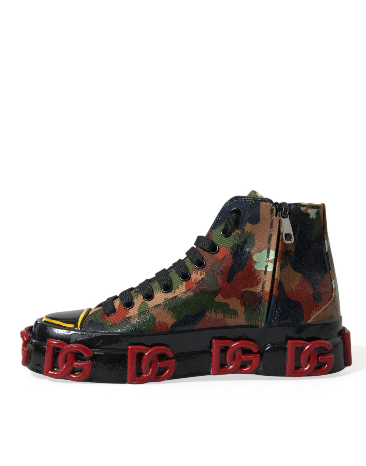 Dolce & Gabbana Multicolor Camouflage High Top Sneakers Shoes