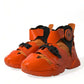 Dolce & Gabbana Orange Multi Panel Chunky High Top Sneakers Shoes