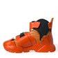 Dolce & Gabbana Orange Multi Panel Chunky High Top Sneakers Shoes