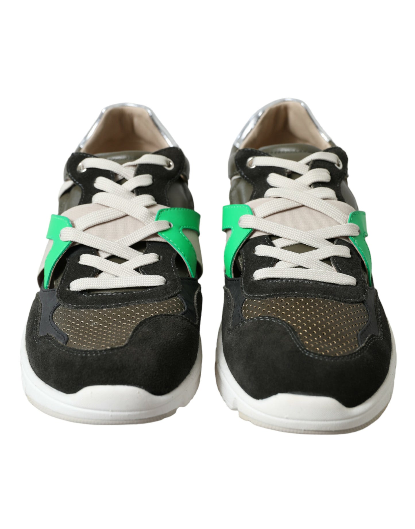 Dolce & Gabbana Multicolor Leather Suede Low Top Sneakers Shoes