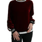 Dolce & Gabbana Bordeaux Velvet Round Neck Pullover Sweater