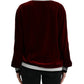 Dolce & Gabbana Bordeaux Velvet Round Neck Pullover Sweater