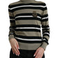 Dolce & Gabbana Multicolor Stripe Wool Logo Pullover Sweater