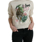 Dolce & Gabbana Beige Jungle Printed Cotton Pullover Sweater