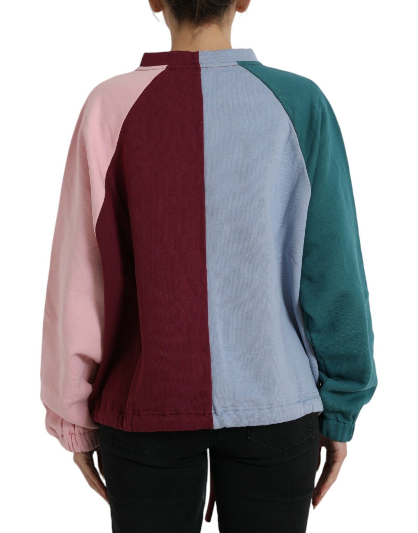 Dolce & Gabbana Multicolor Cotton Crewneck Pullover Sweater