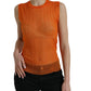 Dolce & Gabbana Orange See Through Crew Neck Blouse Tank Top