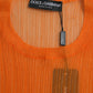 Dolce & Gabbana Orange See Through Crew Neck Blouse Tank Top