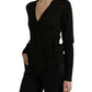 Dolce & Gabbana Black Wool V-neck Crossed Cardigan Sweater