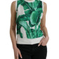 Dolce & Gabbana White Banana Leaf Print Tank Top