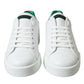 Dolce & Gabbana White Green Leather Portofino Sneakers Shoes