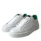 Dolce & Gabbana White Green Leather Portofino Sneakers Shoes