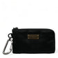 Dolce & Gabbana Black Nylon Logo Plaque Keyring Pouch Clutch Bag