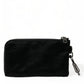 Dolce & Gabbana Black Nylon Logo Plaque Keyring Pouch Clutch Bag