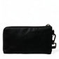 Dolce & Gabbana Black Nylon Logo Plaque Keyring Pouch Clutch Bag