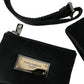 Dolce & Gabbana Black Nylon Logo Plaque Keyring Pouch Clutch Bag