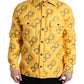 Dolce & Gabbana Yellow Logo Padded Buttoned Blouson Jacket