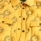 Dolce & Gabbana Yellow Logo Padded Buttoned Blouson Jacket