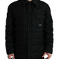 Dolce & Gabbana Black Collared Padded Logo Jacket