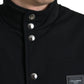 Dolce & Gabbana Black Rayon Buttoned Vest Logo Jacket