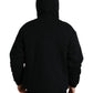 Dolce & Gabbana Black Cotton Hooded Logo Bomber Jacket