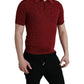 Dolce & Gabbana Maroon Collared Short Sleeve Silk T-shirt