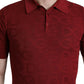 Dolce & Gabbana Maroon Collared Short Sleeve Silk T-shirt