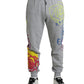 Dolce & Gabbana Gray Cotton Graffiti Sweatpants Jogger Pants