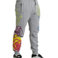 Dolce & Gabbana Gray Cotton Graffiti Sweatpants Jogger Pants