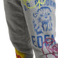 Dolce & Gabbana Gray Cotton Graffiti Sweatpants Jogger Pants