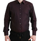 Dolce & Gabbana Maroon Jacquard Formal Dress MARTINI Shirt