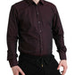 Dolce & Gabbana Maroon Jacquard Formal Dress MARTINI Shirt