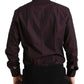 Dolce & Gabbana Maroon Jacquard Formal Dress MARTINI Shirt