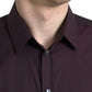 Dolce & Gabbana Maroon Jacquard Formal Dress MARTINI Shirt