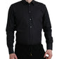 Dolce & Gabbana Navy Blue Cotton Collared Formal Dress Shirt