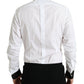 Dolce & Gabbana White Cotton Jacquard Formal GOLD Dress Shirt